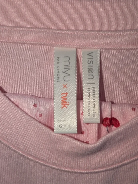 Pink Cherry Print Pajama Set - Picture 3 of 3